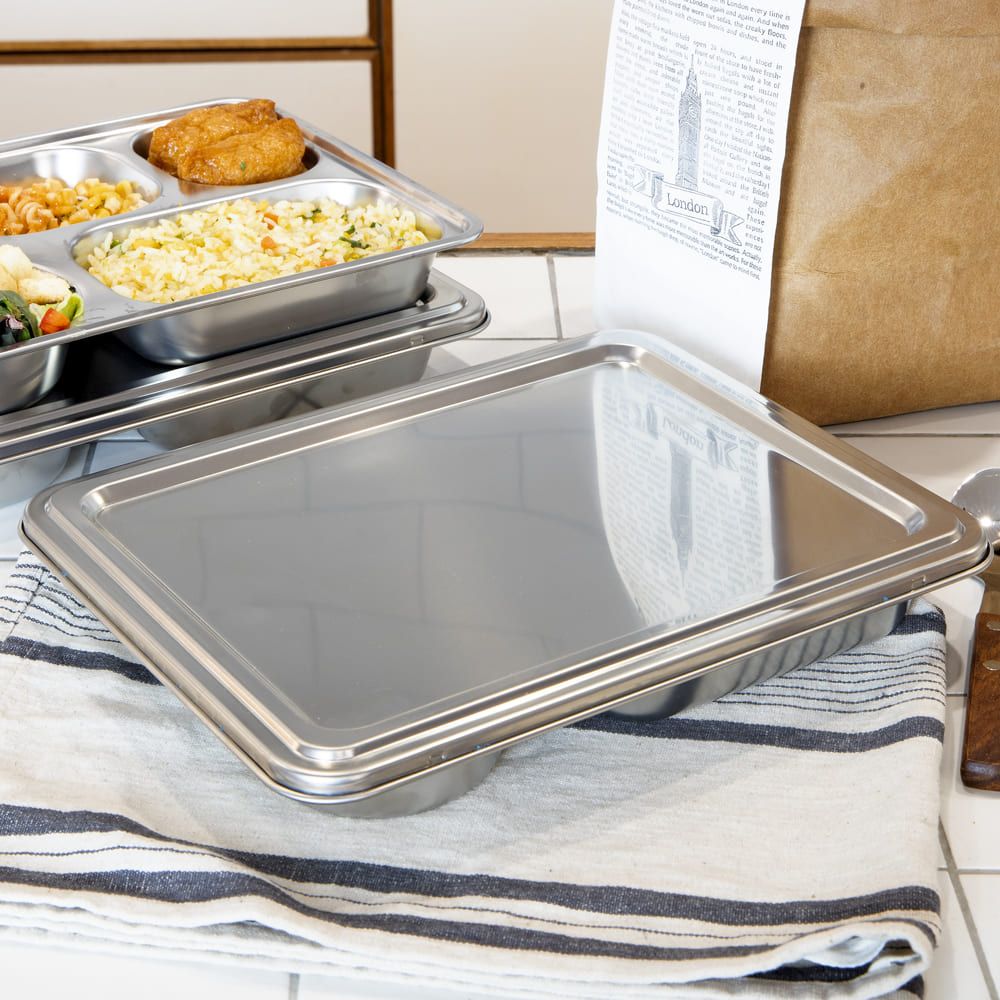 Coobinox® Premium SUS 304 Stainless Steel 5-Compartment Meal Tray with Lid (CO-40-25)
